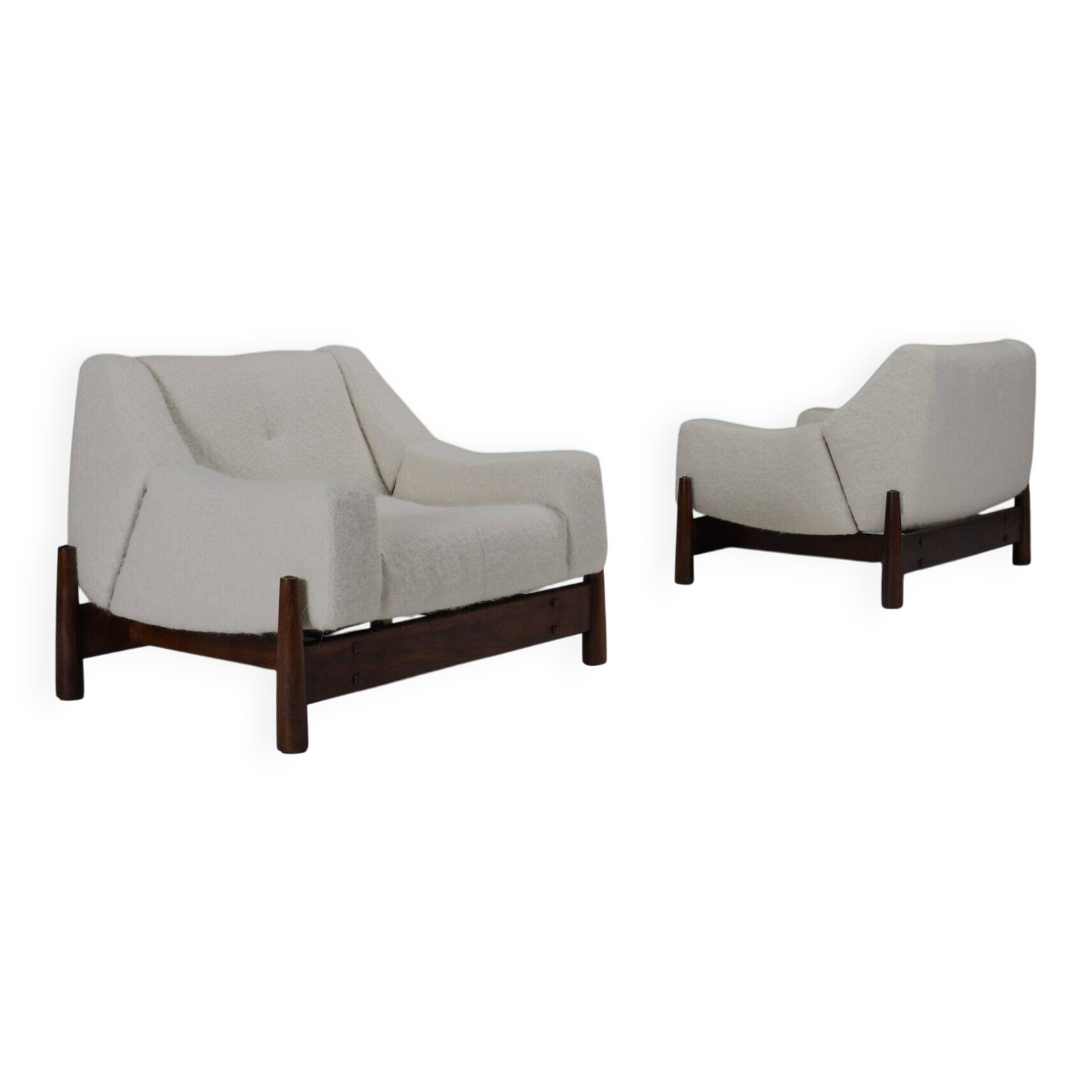 Pair of rosewood lounge chairs by Móveis Cimo, Brazil 1950s