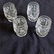 4 verres anciens à digestif en cristal taillé et cristal moulé décoré