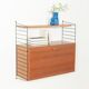 String shelving system by Nils Strinning, Sweden, 1949, teak and black wire, vintage