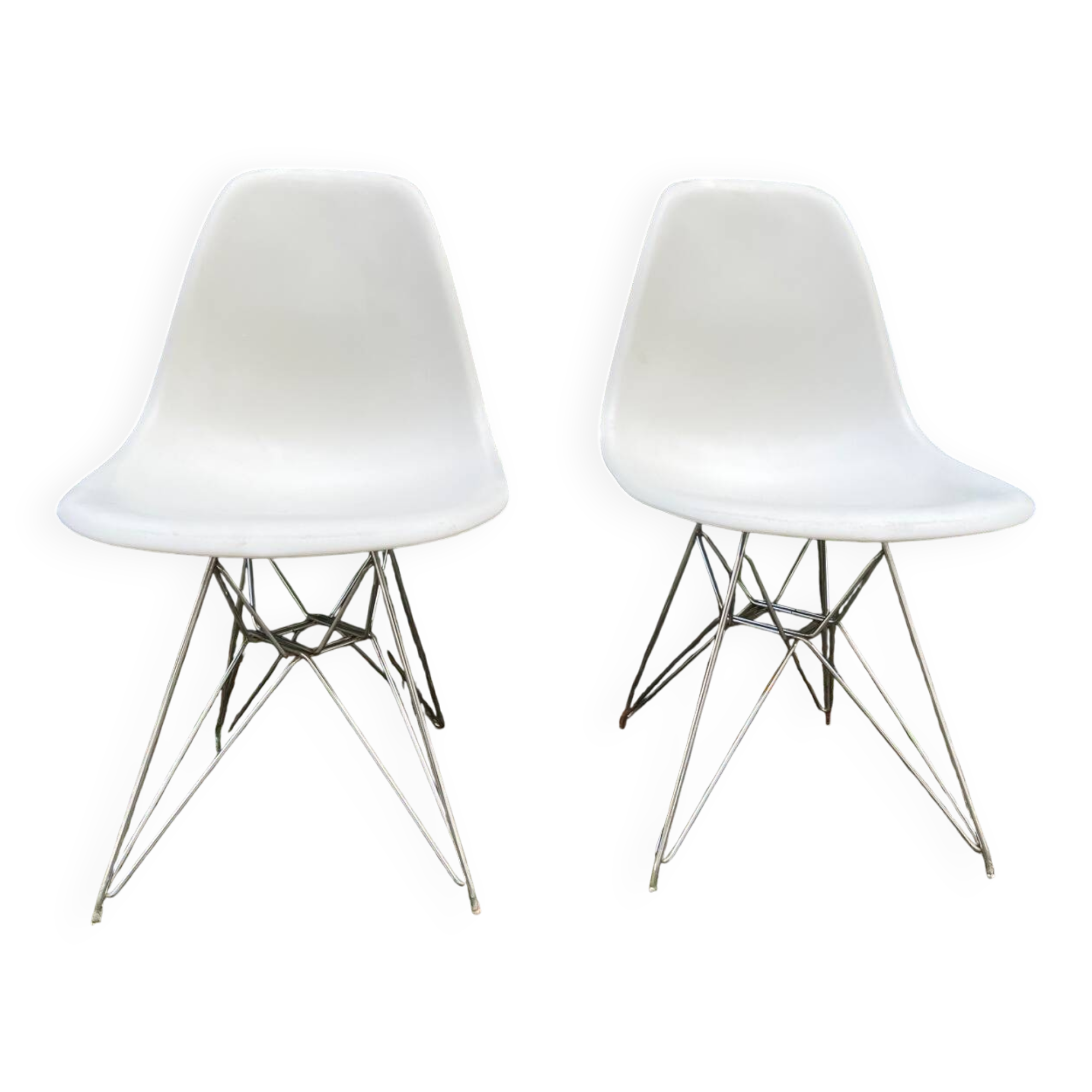 Pair of Plastic Side Chairs by Vitra