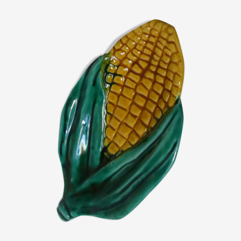 Ancienne faience barbotine Vallauris maïs