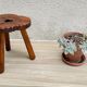 Tabouret bois tripode vintage made in espagne
