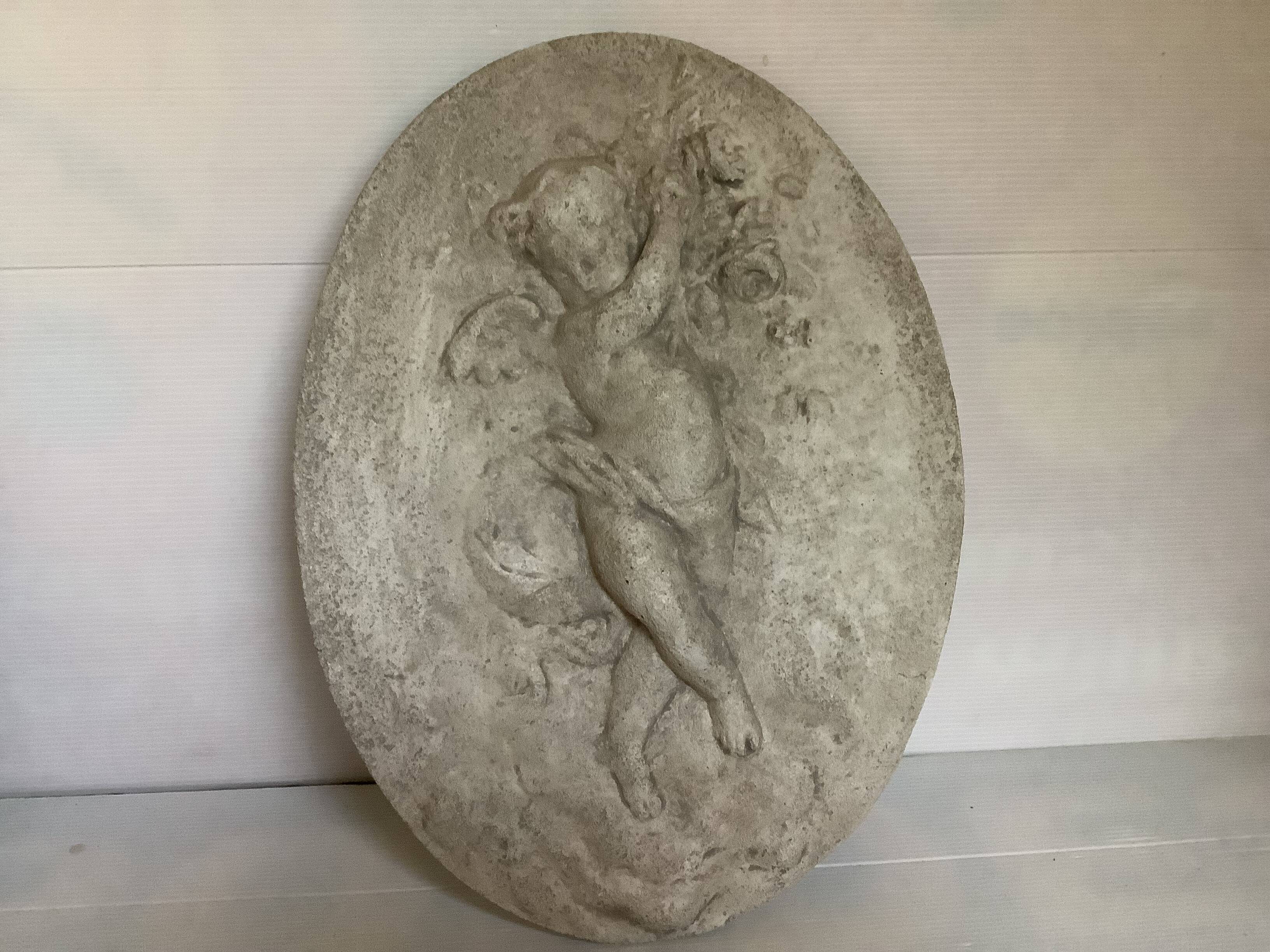 Bas-relief cherub angel