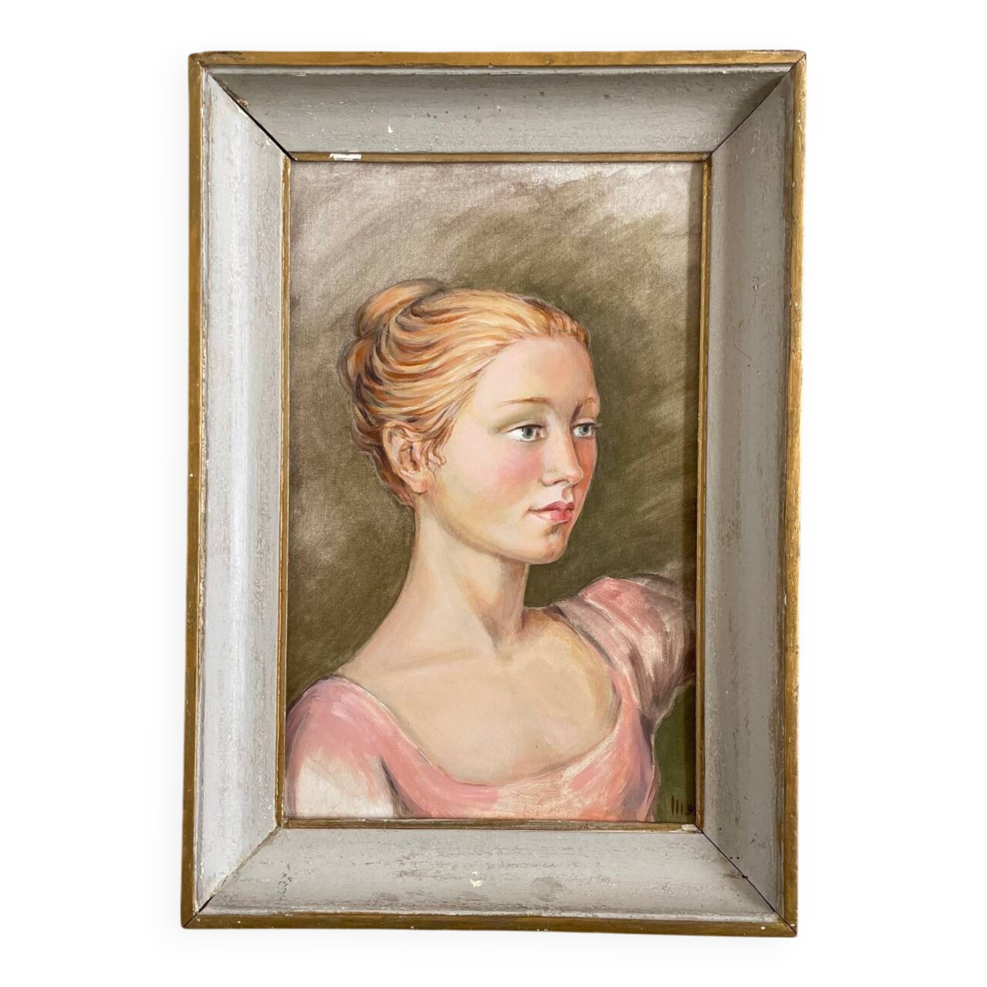 Portrait, oil on cardboard