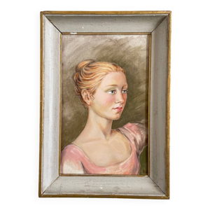 Portrait, huile sur carton