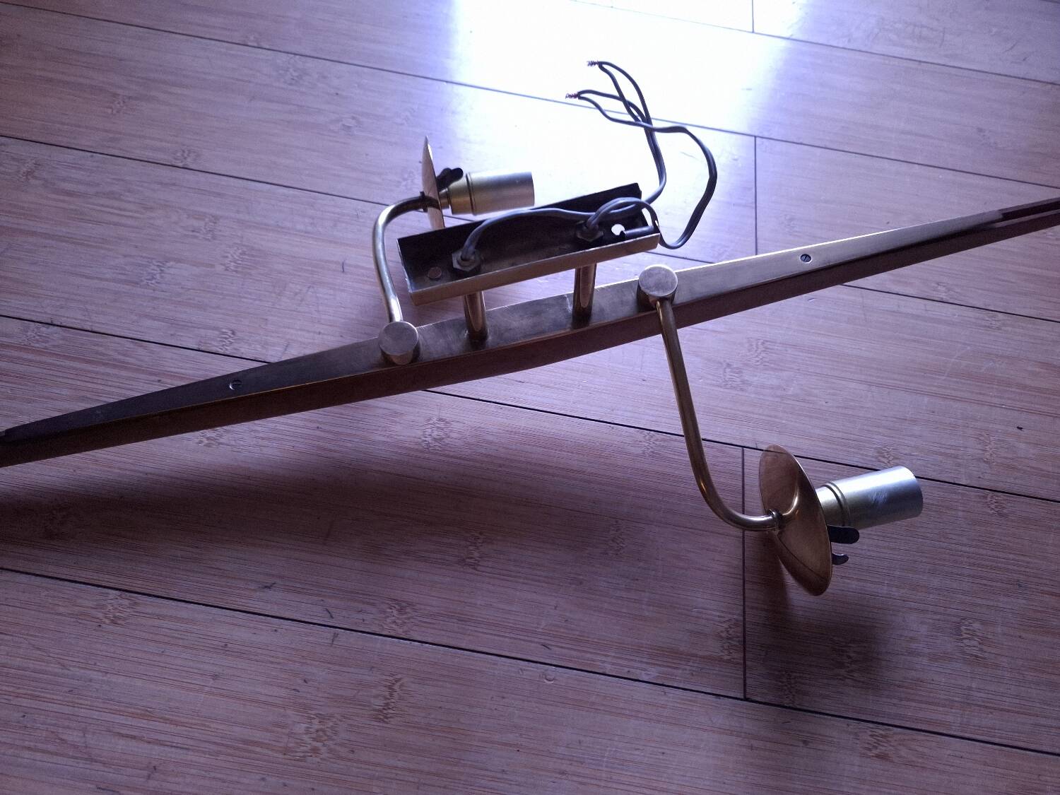 60's teak wall light from Maison Lunel