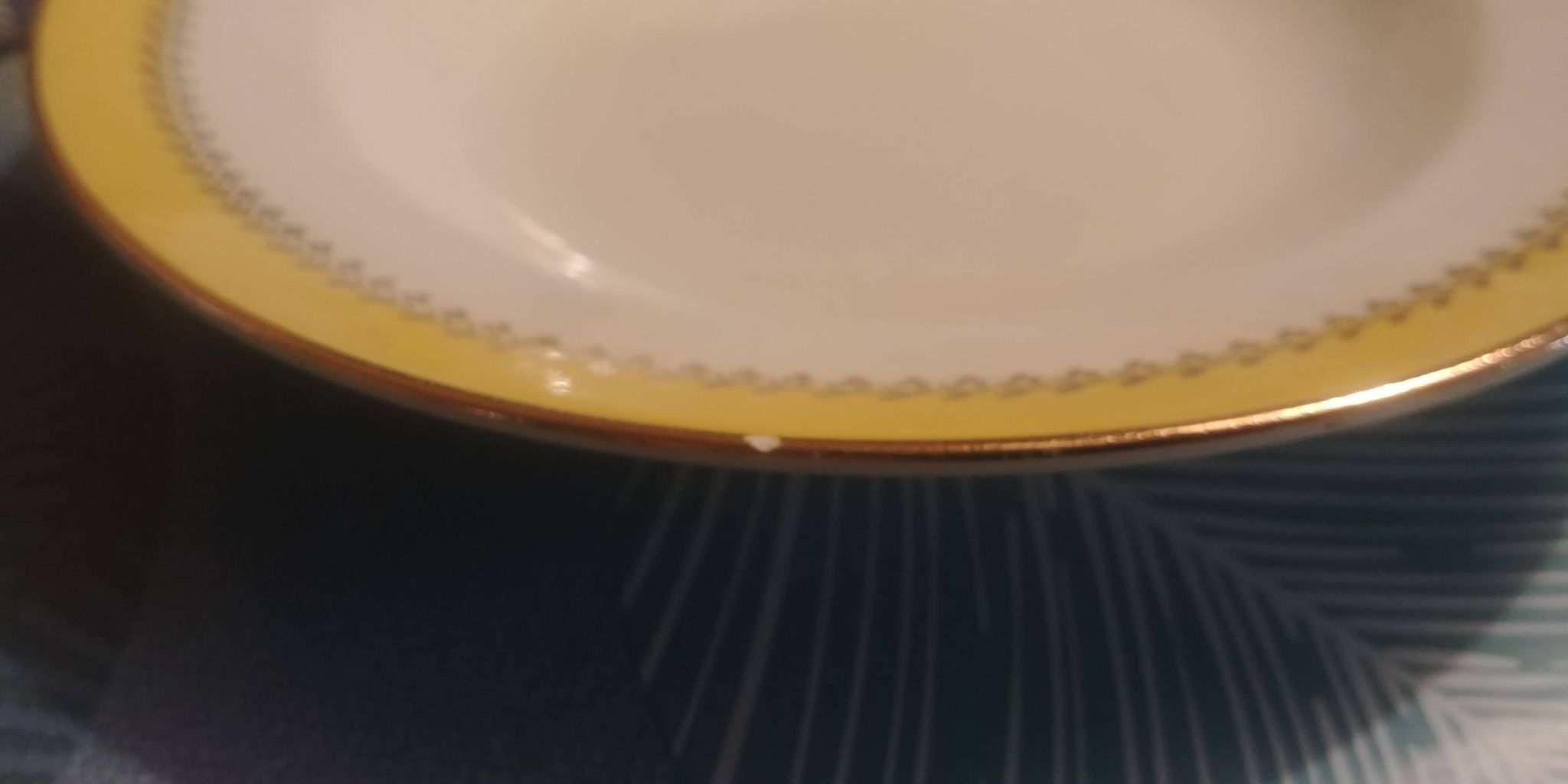 Set of thirteen old porcelain soup plates signed "Biarritz"