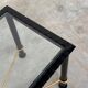 Vintage Coffee Table in Textured Black Wrought Iron and Glass with Gold Detail, 1970s