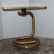 Italian brass and black laminated trolley