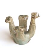 Set de 4 coquetiers " poule " en grès de Jean Lerat, années 60