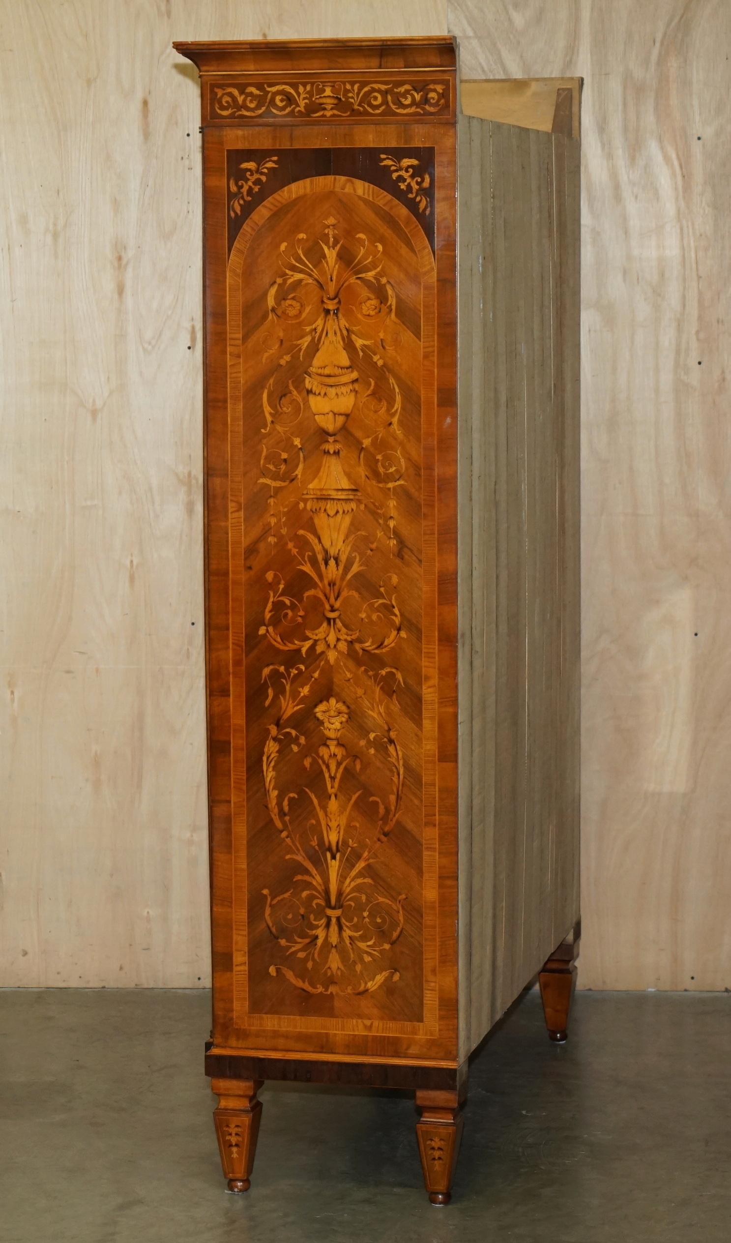 Vintage Regency style Italian marquetry wardrobe