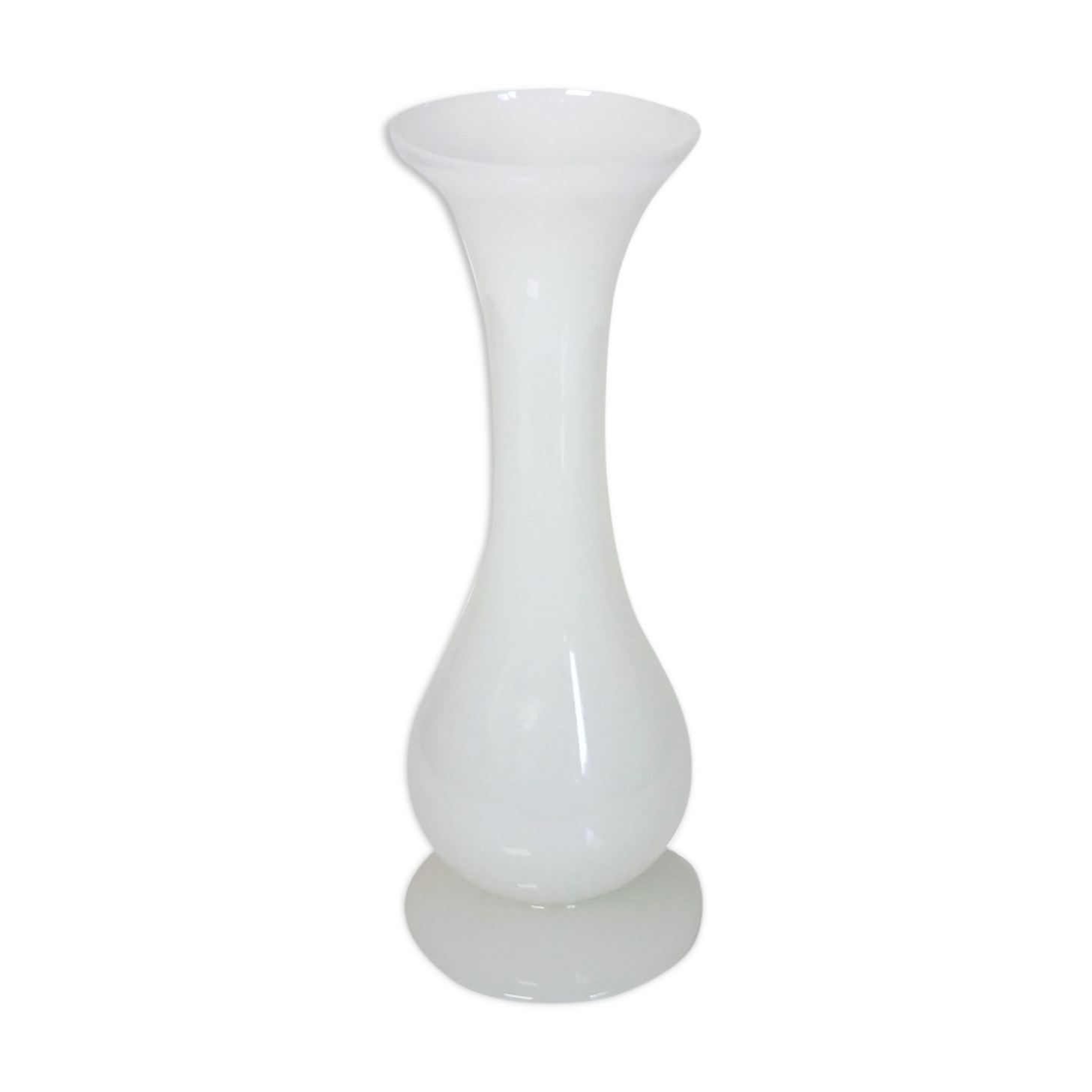 Vase soliflore opaline blanc vintage