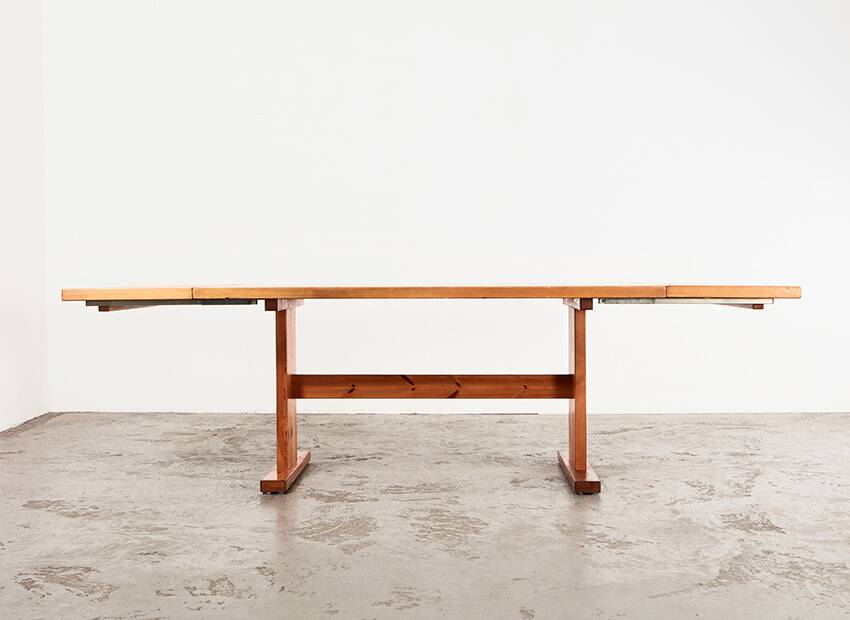 Scandinavian Drop-leaf Pine Shaker Dining Table 1960s
