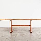 Scandinavian Drop-leaf Pine Shaker Dining Table 1960s