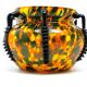 Art Deco vase, spatter glass, Welz Glassworks, Czechoslovakia, 1930s