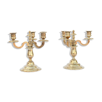 Pair of silver metal candelabra