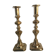 Pair of Victorian candle holders in gilded bronze