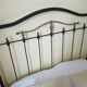 Old metal and brass bed frame + slatted base