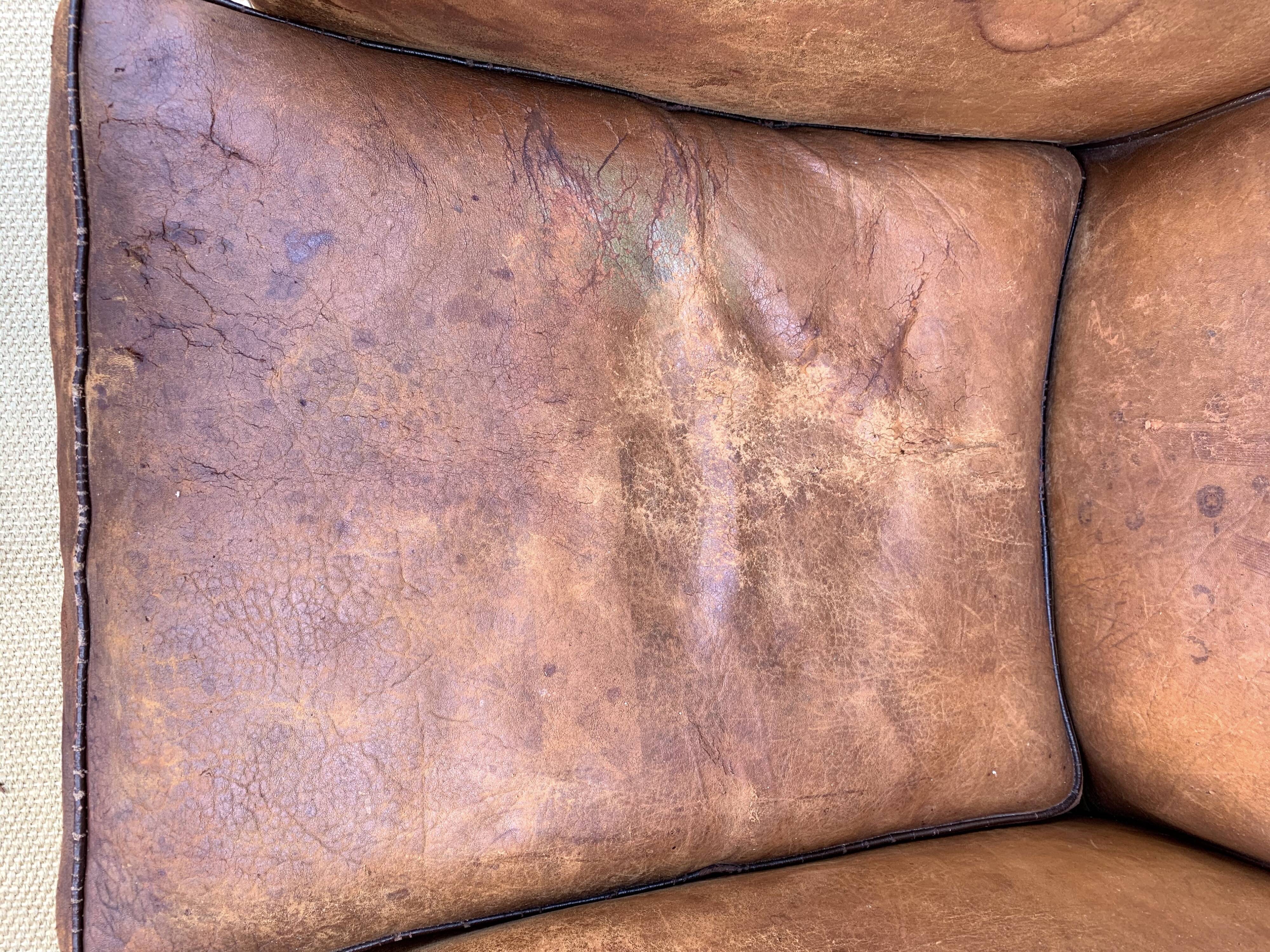 Leather club armchair 1930