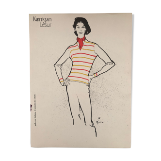 Fashion illustration 1957 by René Girard