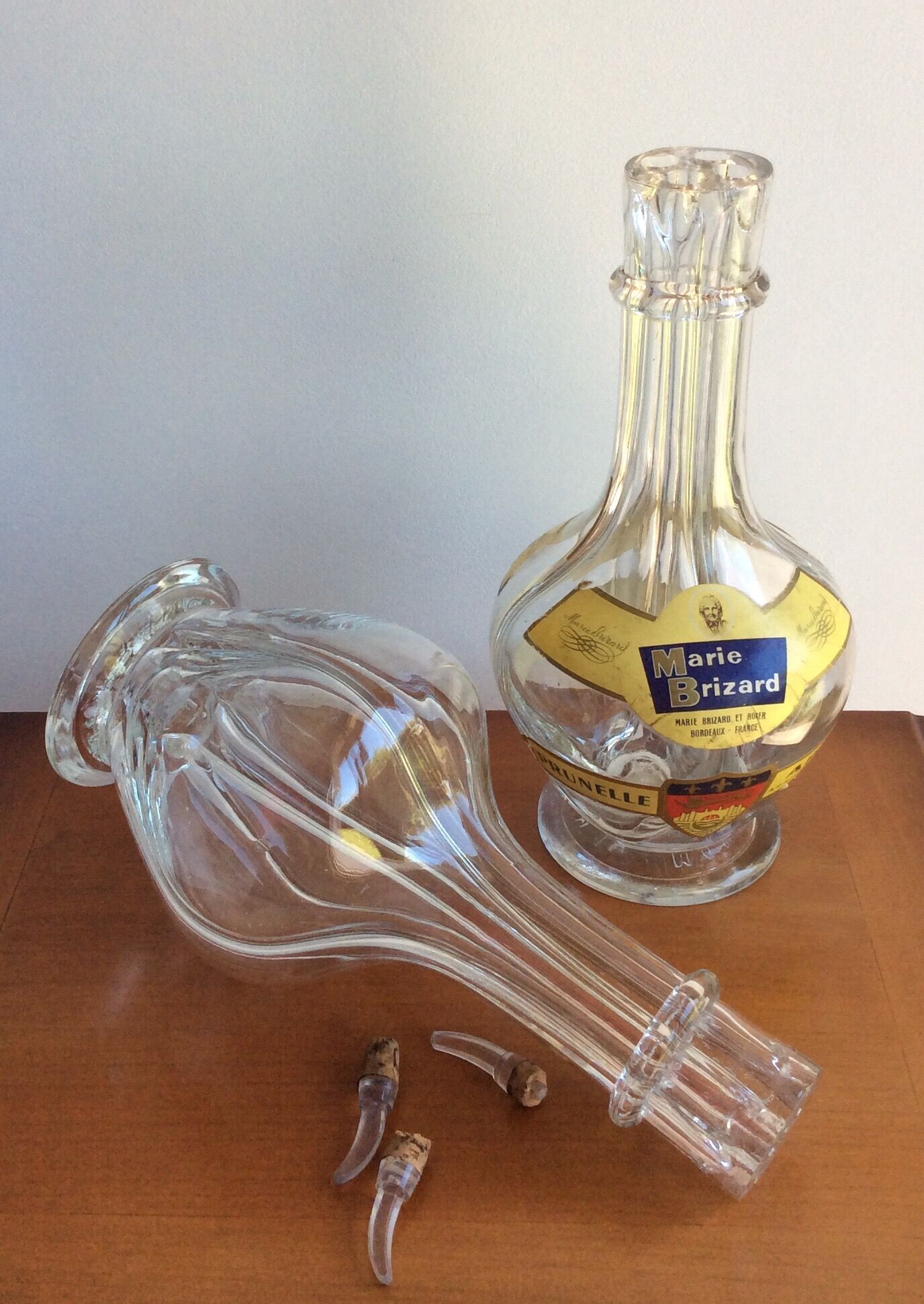 Old liqueur bottle 4 compartments marie Brizard bordeaux