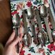 Set of 6 silver-plated table spoons by Hermès, "Charnière"