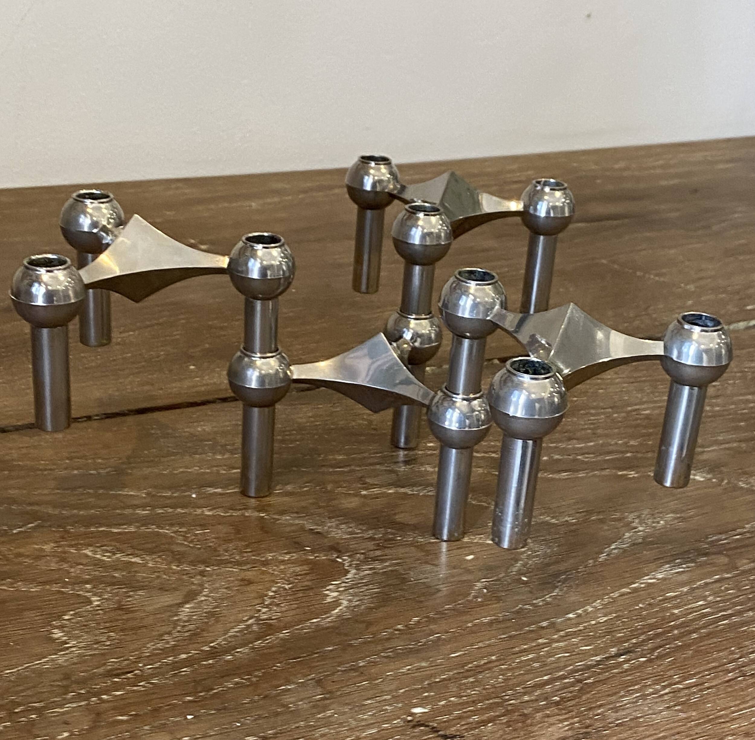 Set of 4 modular s22 candle holders nagel vintage 1970