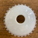 Pair of white glass pendant lights