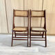 Pair of folding wooden chairs and canning