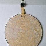leather mirror, saddle stitching, 60s