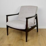 Fauteuil GFM-64, design Edmund Homa des années 70, beige gris