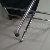 2 leather chrome folding chairs