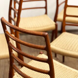 Chairs by Niels O. Møller for J.L. Moller, Model 82,Denmark, 1950s