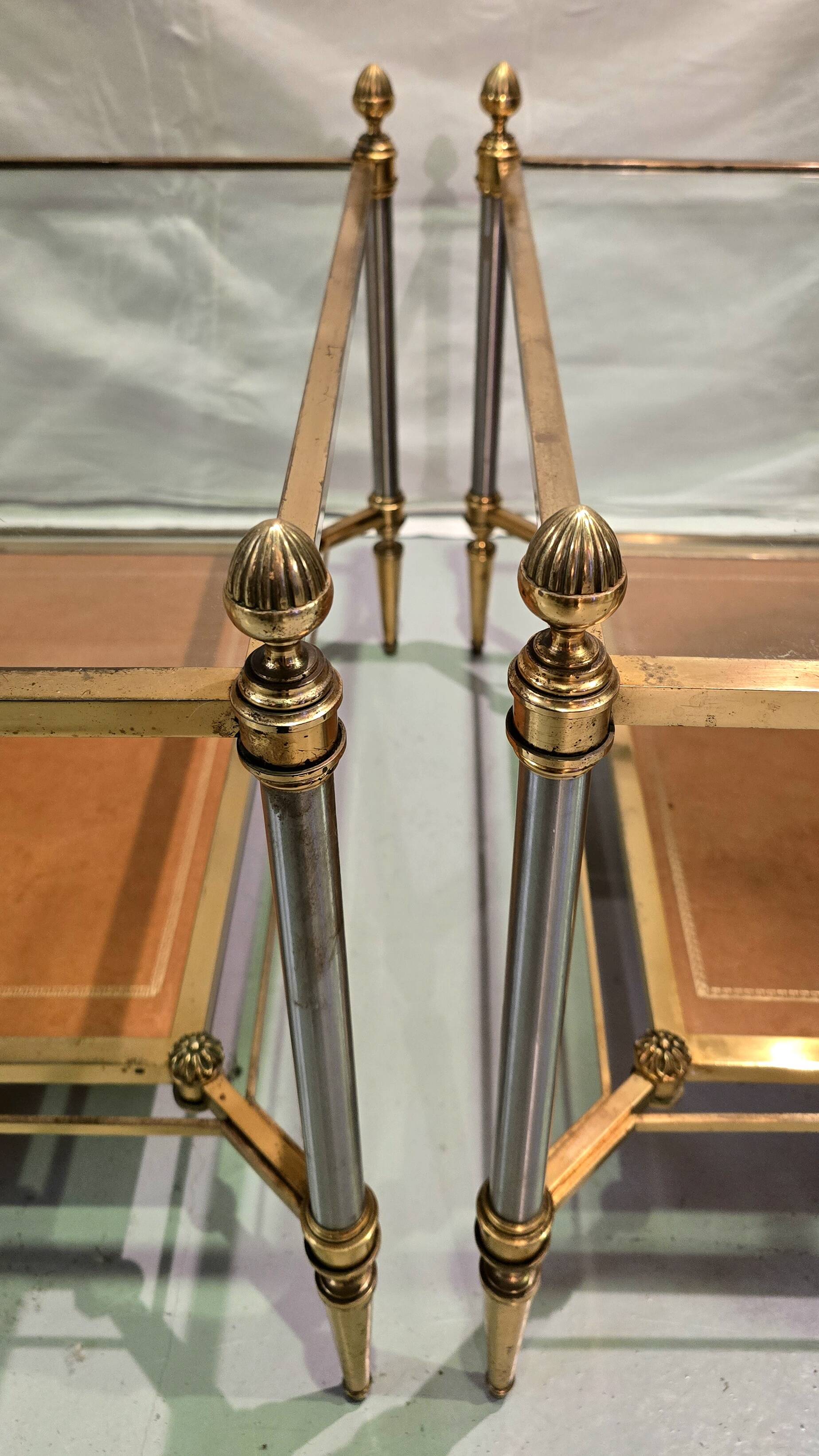 Pair of side tables attributed to Maison Jansen, circa 1950–1960.