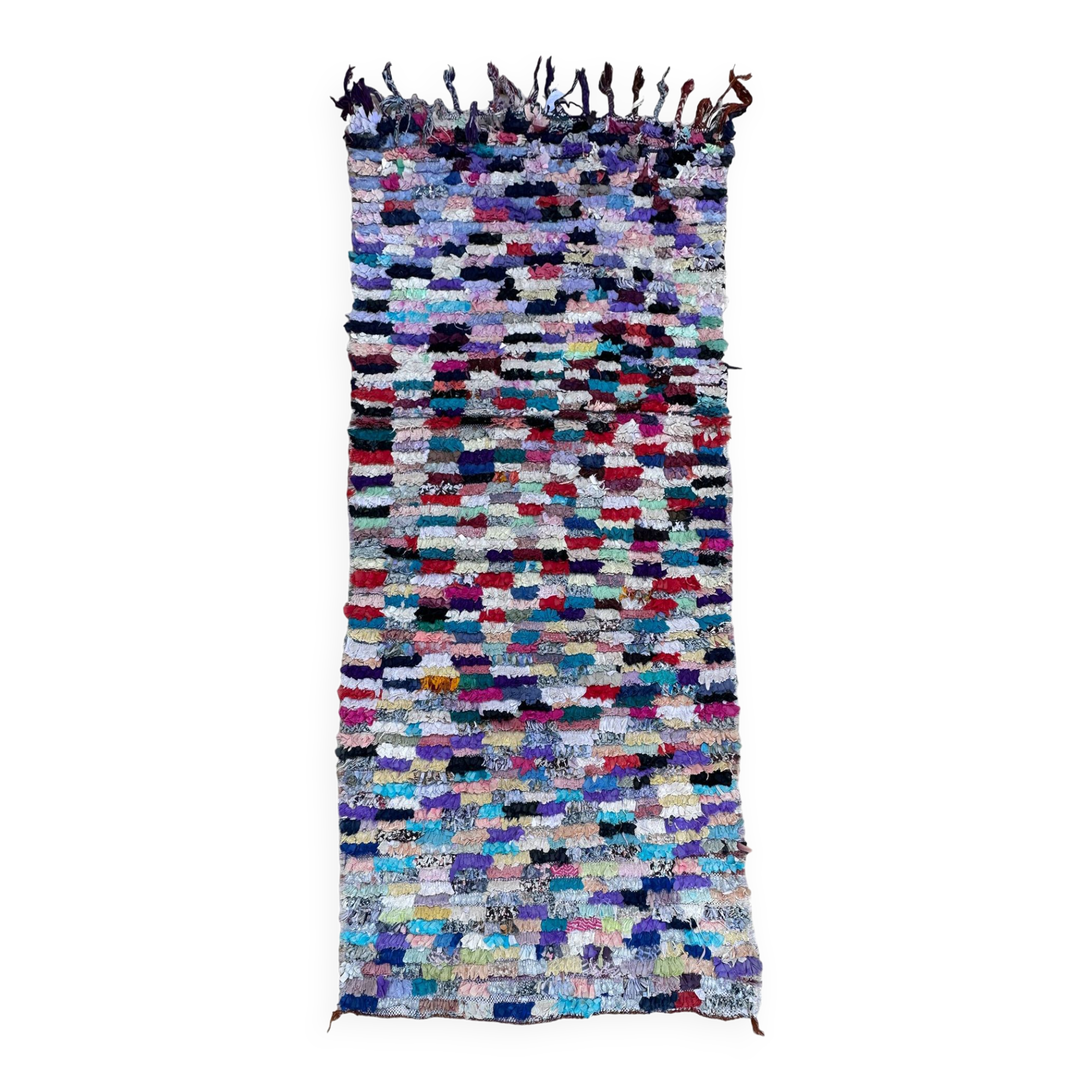 Colorful Boucherouite Moroccan rug - 95 x 211 cm