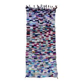 Tapis Marocain Boucherouite coloré - 95 x 211 cm