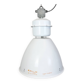 Large White Enamel Industrial Factory Lamp from Elektrosvit, 1990s