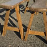 Pair of oak farmhouse benches 150 cm
