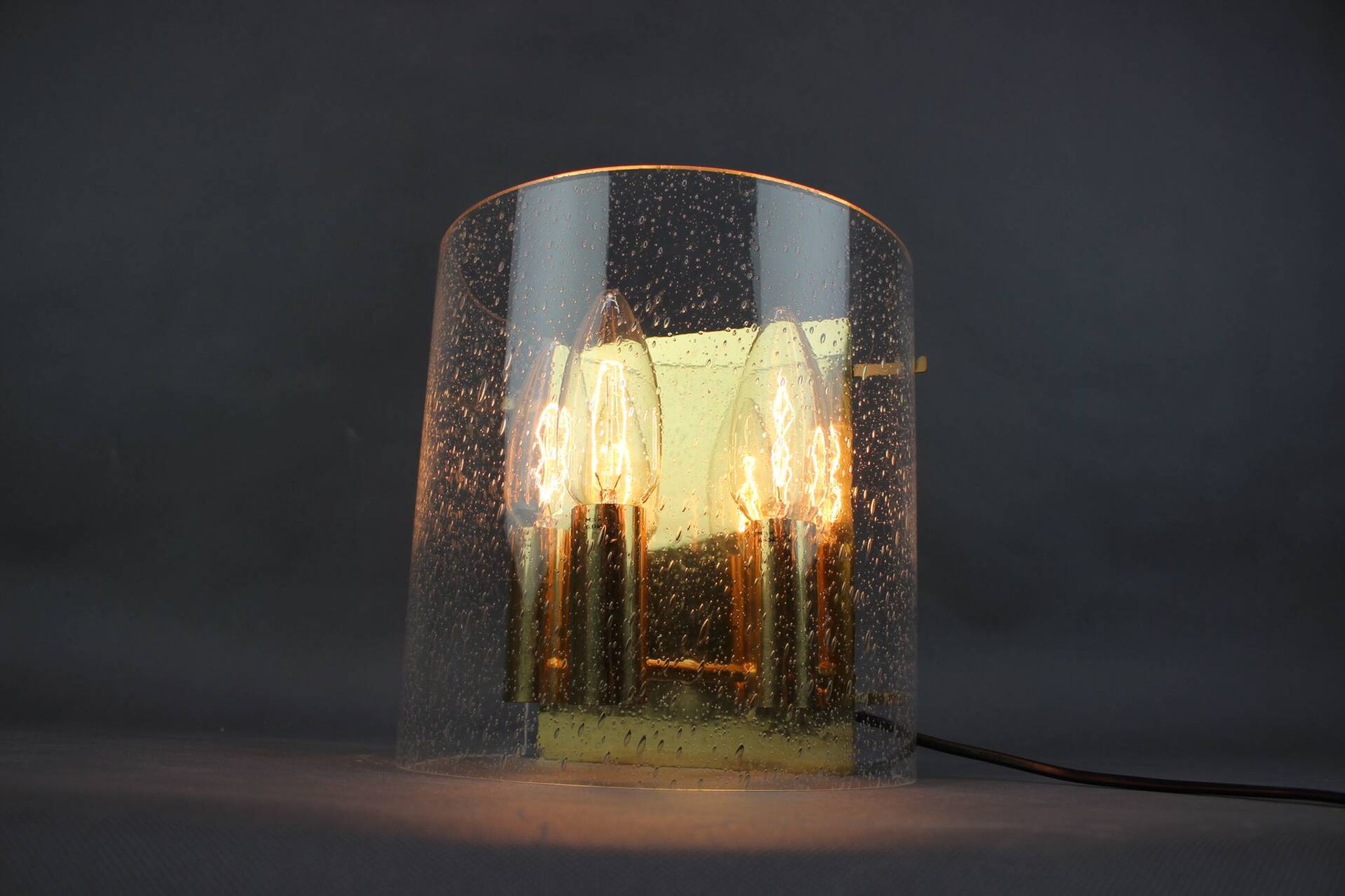 1970s Brass and Bubble Glass Wall Lamp, Germany