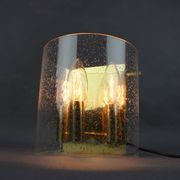 1970s Brass and Bubble Glass Wall Lamp, Germany