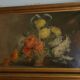 Tableau bouquet de fleurs huile à décor de chrysanthèmes signé  A.Plessy