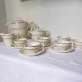 Céranord coffee service with gold edging