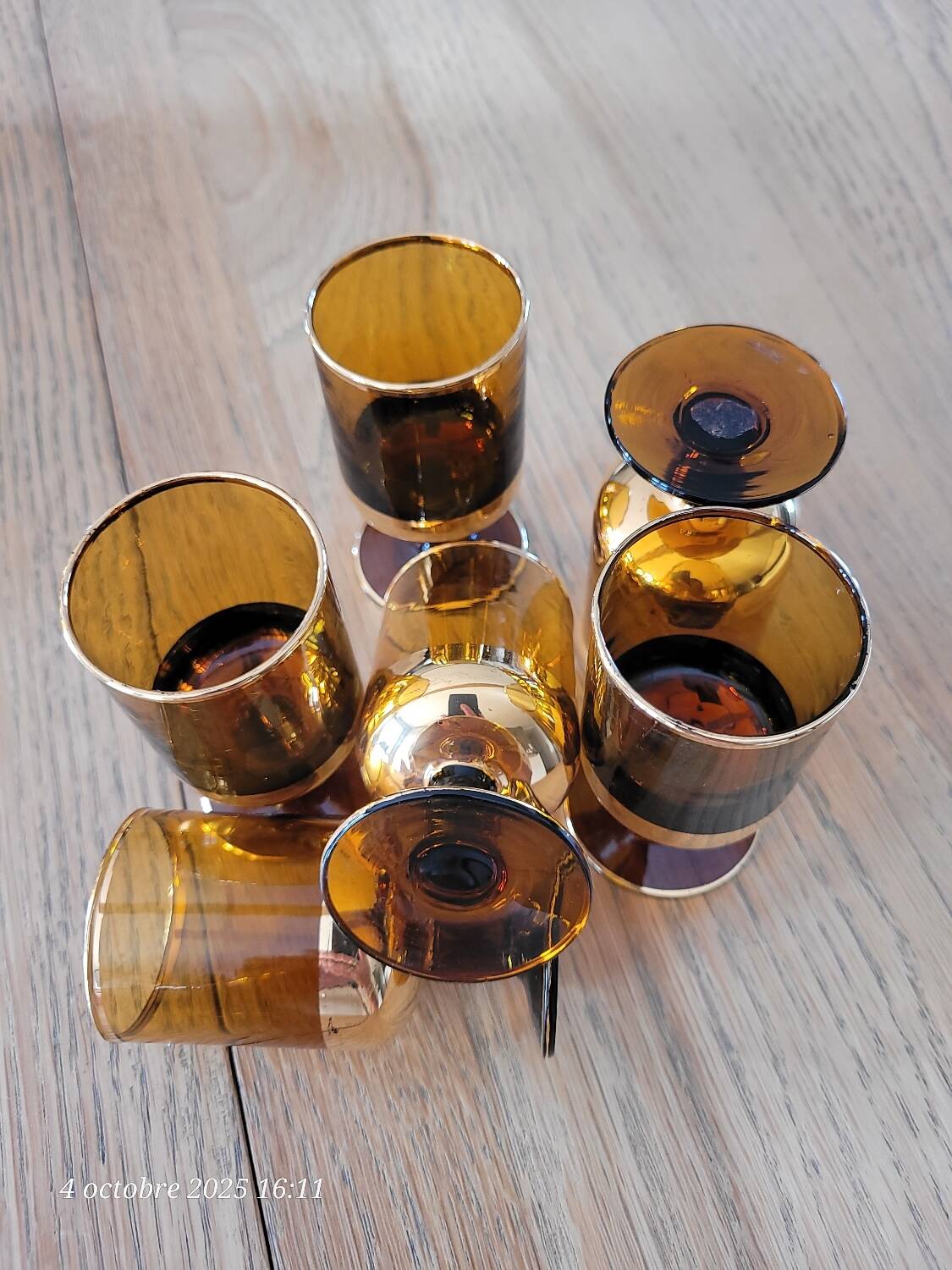6 verres à liqueur vintage