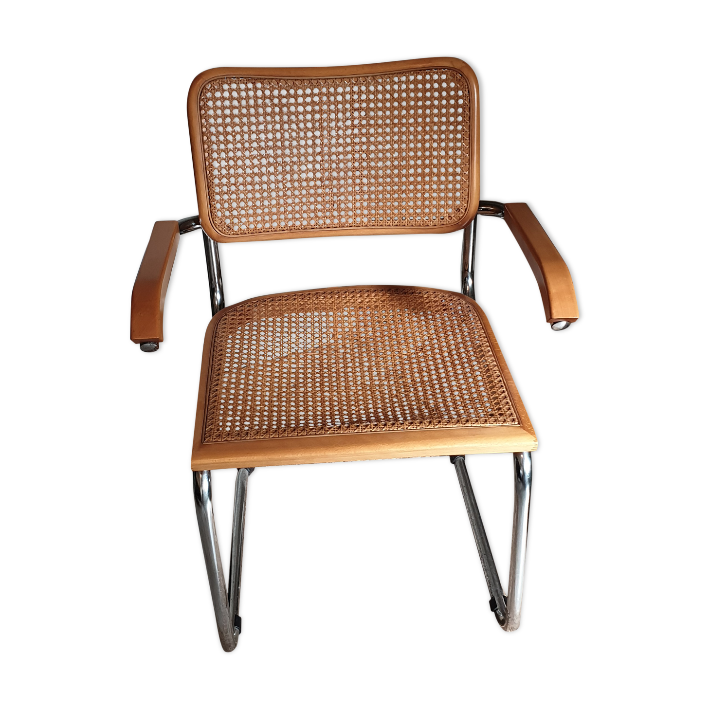 Chrome and cannage armchair Breuer