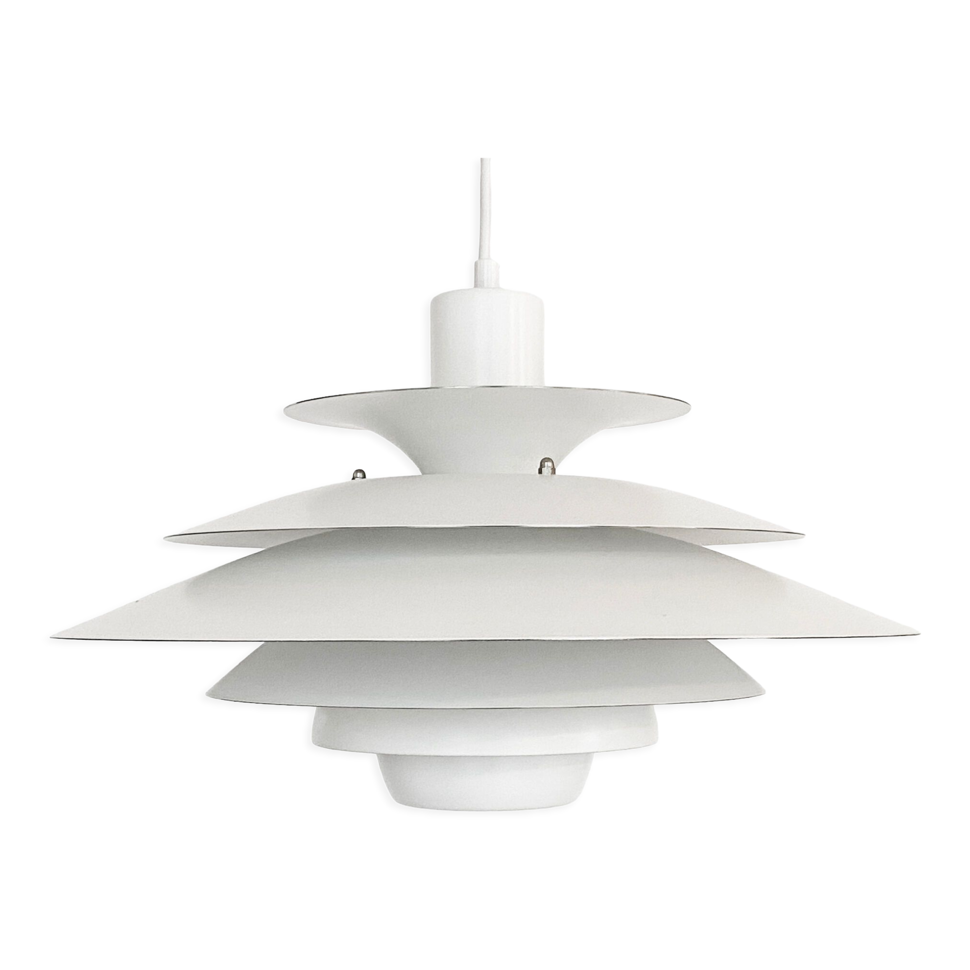 Multi layered pendant light by Kurt Wiborg for Jeka Metaltryk. Denmark 1970s
