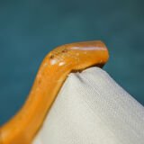 Set 2 armchairs wood fabric anti stain wisteria design 70