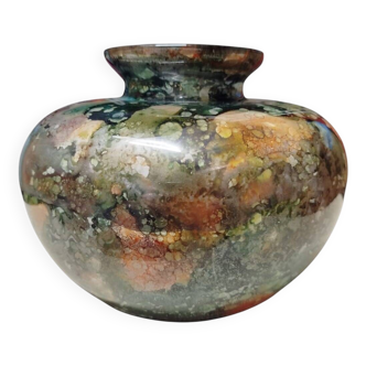 Vase en verre laqué