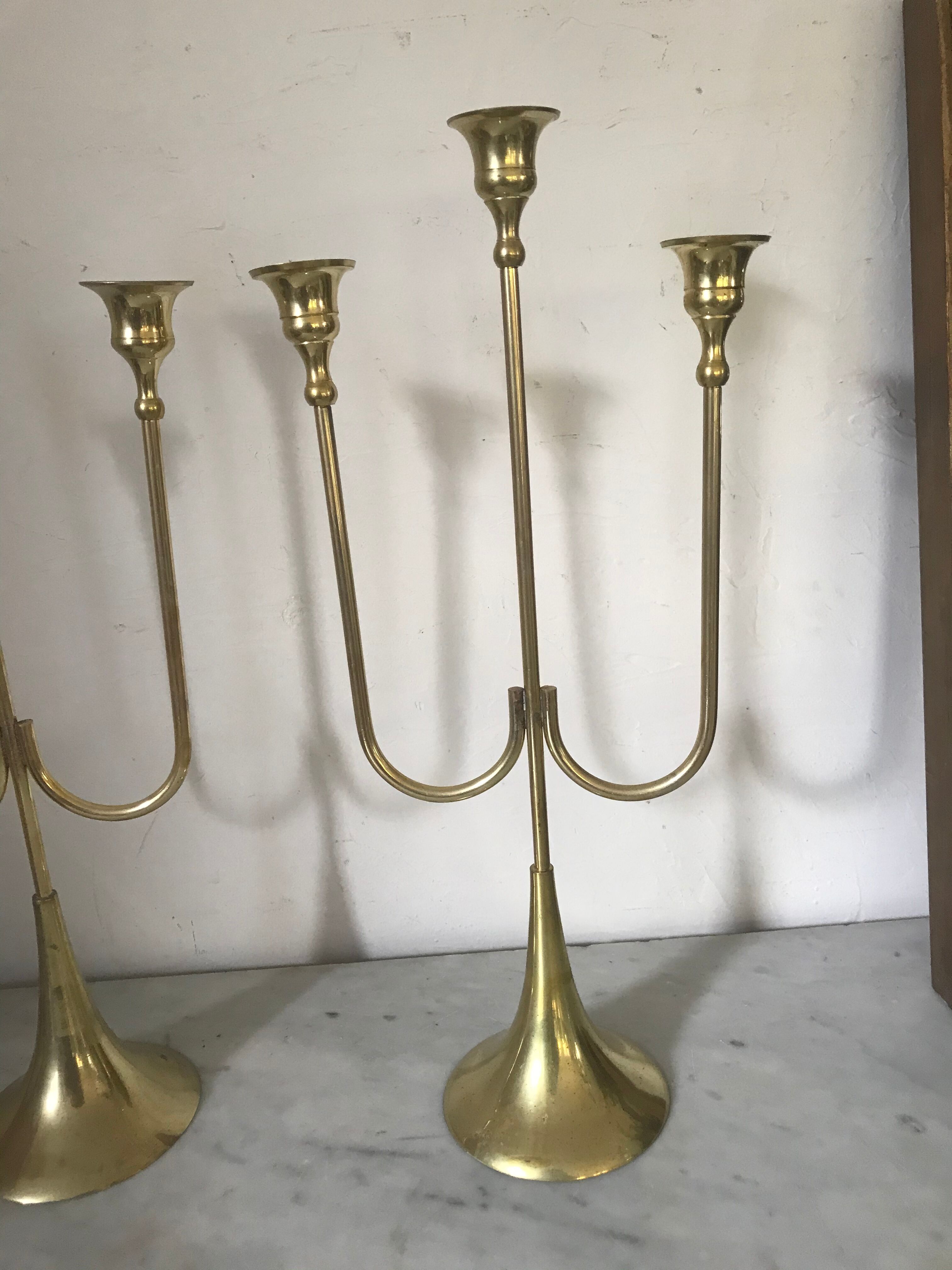 Pair of brass candlesticks