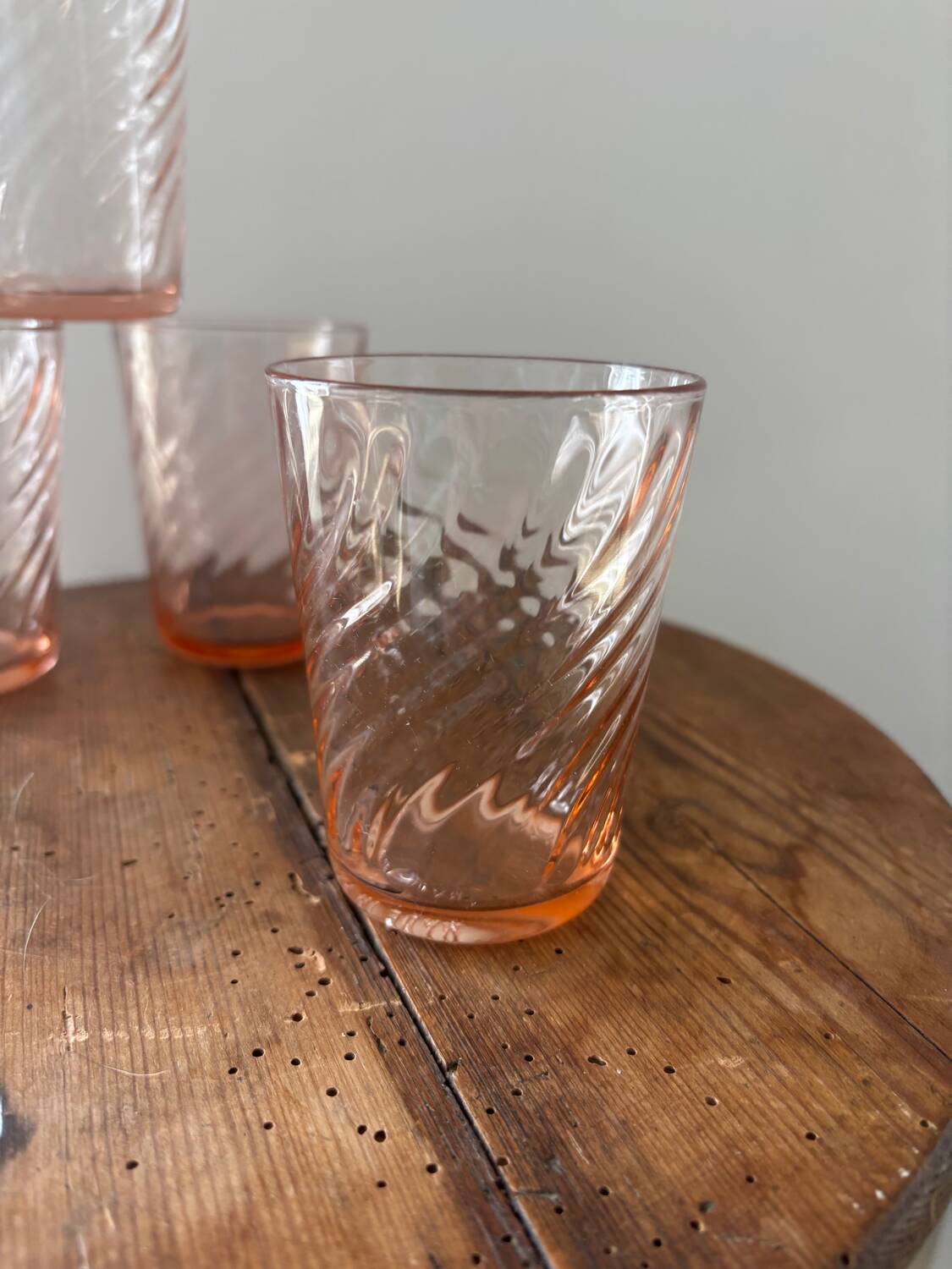 Vintage set of 4 Rosaline water glasses.