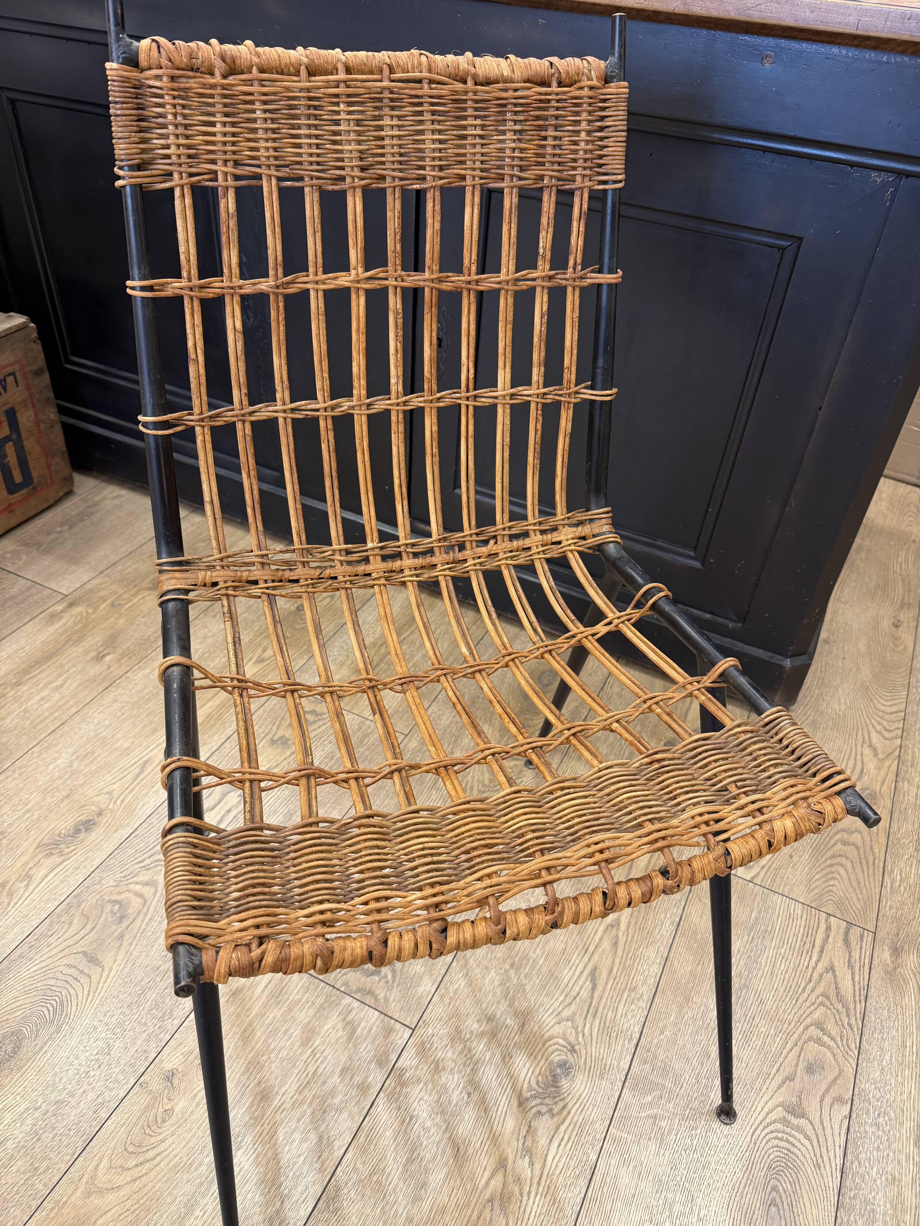 Raoul Guys rattan and iron chair